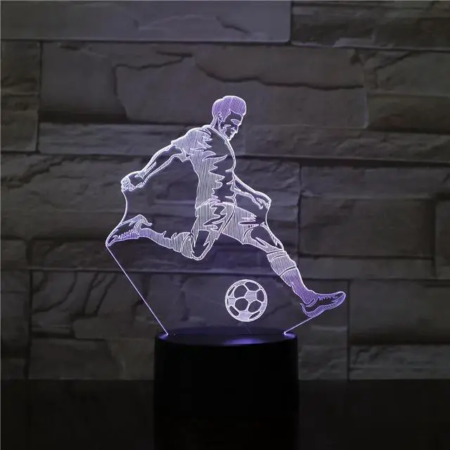 Alt view image 3 of 5 - 3D Lamp Football LED Night Light Home Decoration Luminaries Child Boy Birthday Gift Table Nightlight All Soccer Club Logo