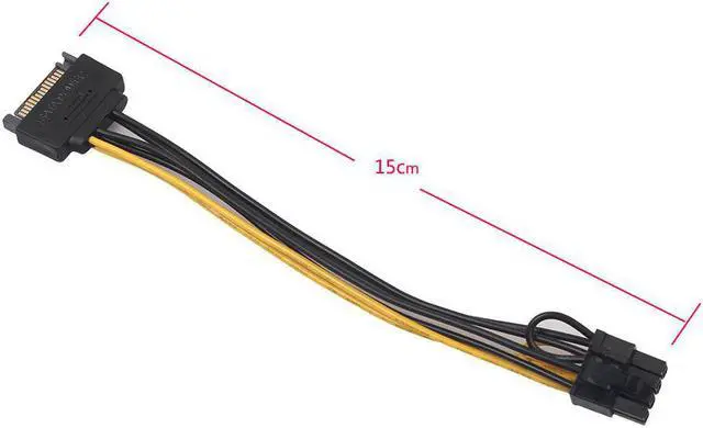 Alt view image 3 of 5 - 15Pin SATA Male To 8pin(6+2) PCI-E Male Video Card Power Supply Adapter Cable  15cm Power Cable