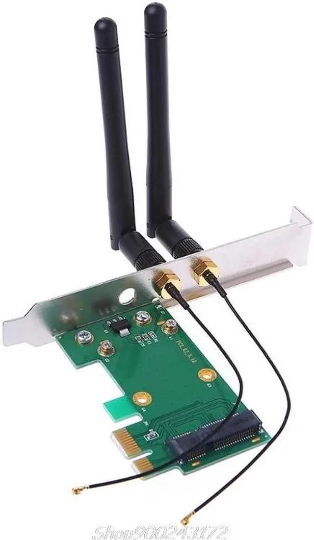Alt view image 5 of 5 - PCI-E to PCI-E 1X Desktop Adapter Convertor with Two Antennas for Wireless Wifi Network Card Jy21 20 Dropship