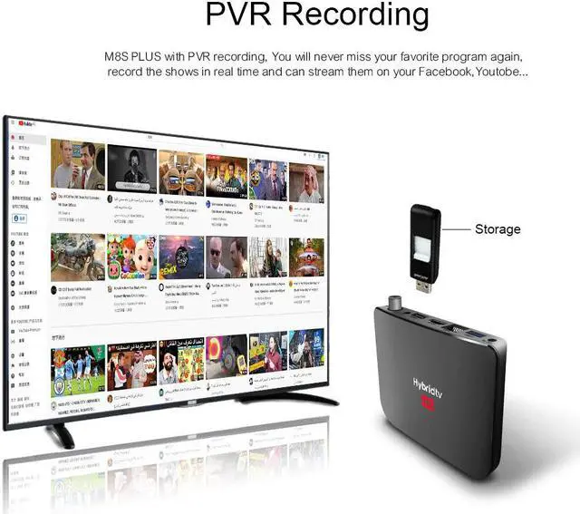 Alt view image 5 of 5 - Satellite Receiver DVB S2/S2X Android 9.0 2GB 16GB Amlogic S905X2 WiFi 4K TV Box PVR Recording Youtube M8S PLUS Console