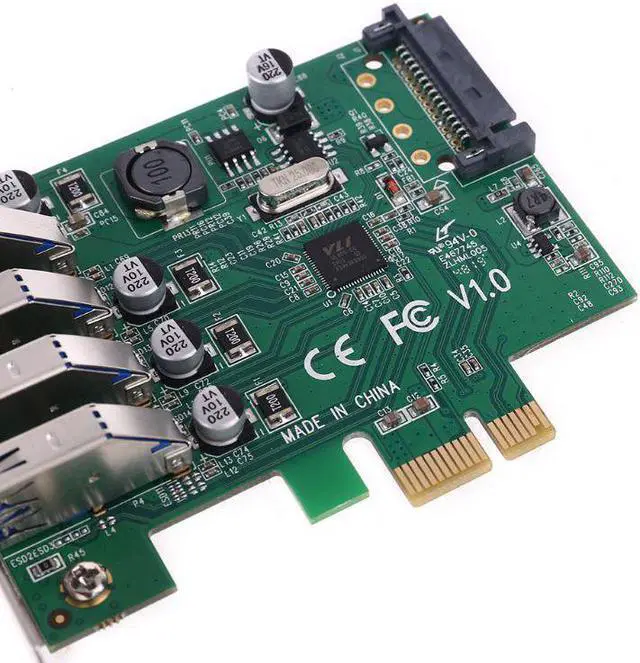 Alt view image 4 of 5 - board pci express 4 inputs usb 3.0, 4 inputs usb 3.0 hub adapter 4 inputs usb3.0 usb controller 3 0 pci and pcie expre