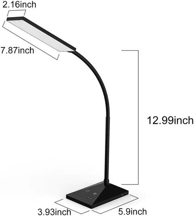 Alt view image 2 of 5 - 12W 72LED Desk Lamp Flexible Touch Sensor LED Reading Dimmable Lamp Night Light