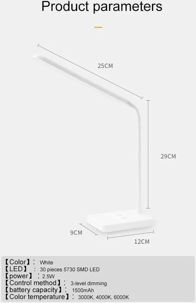 Alt view image 2 of 5 - Lamp Touch Table Lamps For Living Room Gooseneck top Foldable Dimmable Eye Protection Study Lamp Led Light ZZD0008