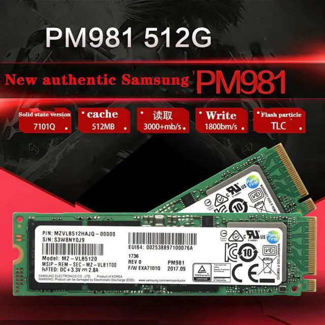 Main image of SSD M.2 PM981 256GB 512GB 1TB Solid State Hard Disk M2 SSD NVMe PCIe 3.0 x4 NVMe Laptop Internal disco duro m.2