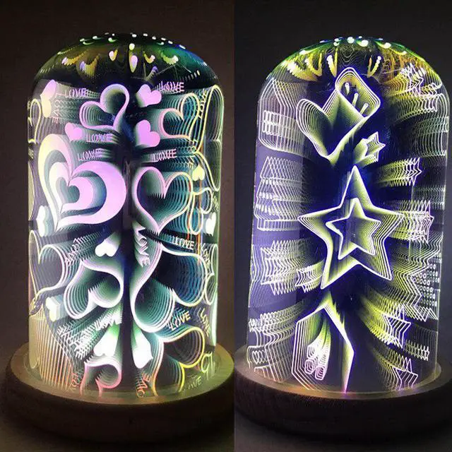 Alt view image 4 of 5 - firework deco de noel bedroom lamp 3d Night light lampara led escritorio glass stained planetarium usb led star woo