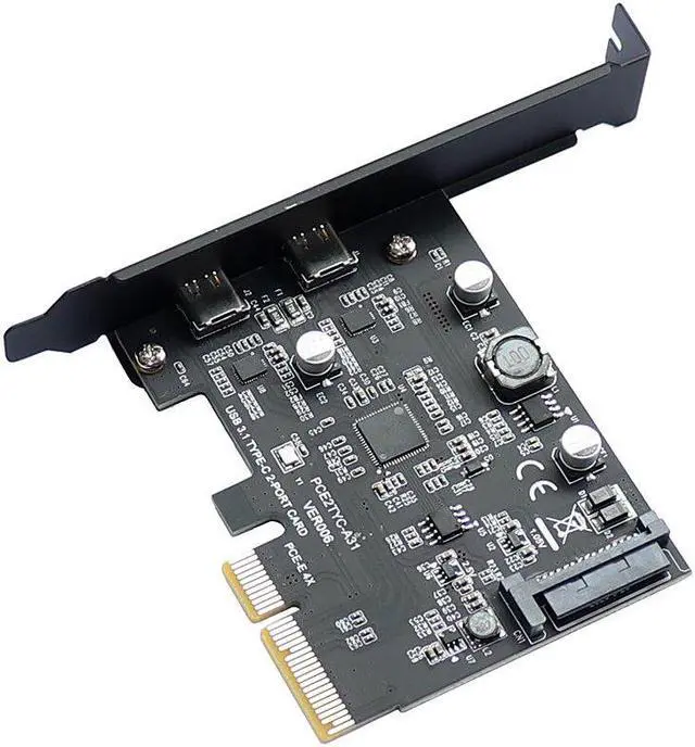 Alt view image 3 of 5 - 3.1 PCIE PCI Express Expansion Card PCI-E 4X to 3.1 Gen2 10Gbps 2-Port C Adapter ASMedia ASM3142 Chipset For Desktop