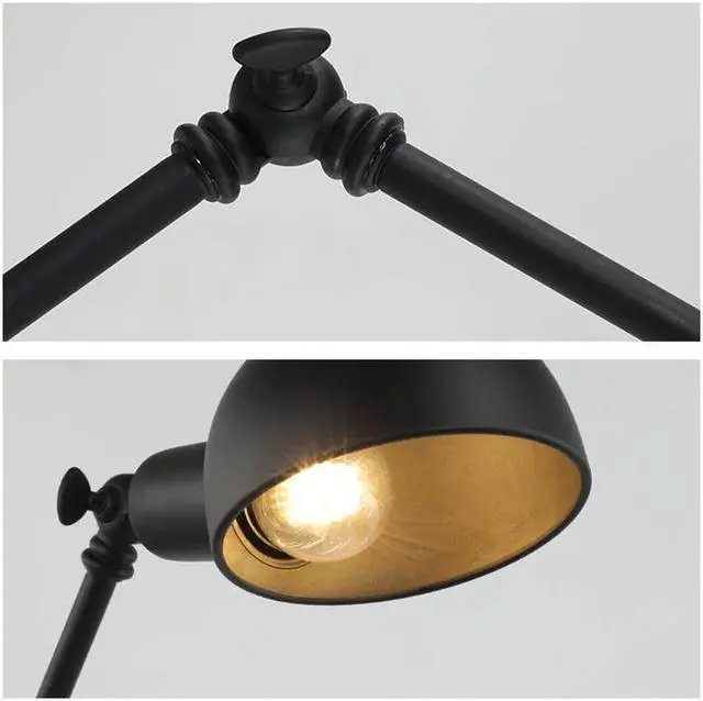 Alt view image 5 of 5 - for living room table top rustic farmhouse table lamp flexo escritorio led art deco vintage office black metal industrial