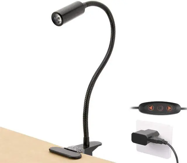 Main image of Clip Light 3W Bed Lamp Flexible Gooseneck Reading Lamp Desk Lamp White Eye Care Clip Lamp