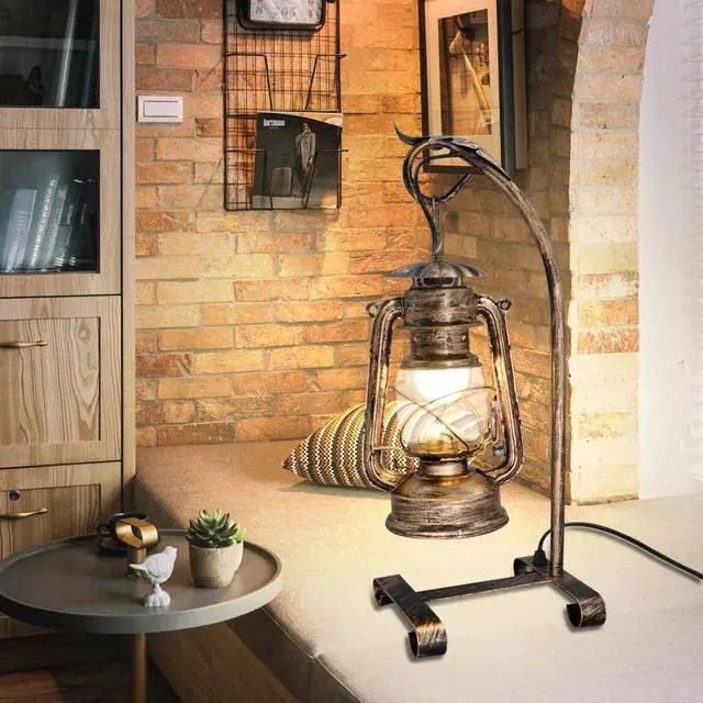 Main image of American Vintage Candle Table Light with Plug,Old Design Kerosene Lamp Table Nightstand Lighting for Bedside Study Cafe