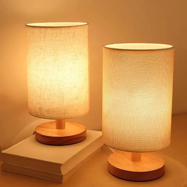Alt view image 3 of 5 - 2019 NEW Bedside Lamp Night Light Warm White Bulb Gift Wood Table lamp Baby Sleeping Light Decoration Indoor Lighting#30