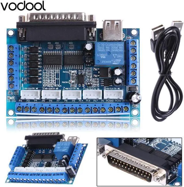 Alt view image 3 of 5 - Parts For Mach3 CNC Stepping Motor Driver Interface Adapter Breakout Board With USB Cable For WIN XP System Only