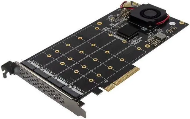 Alt view image 5 of 5 - 3.0 X4 PLX8724 to 4 Port M.2 NVMe SSD Adapter Expansion Card Quad Mkey Nvme to Pci-E Converter for PC 32G/bps win10 linux