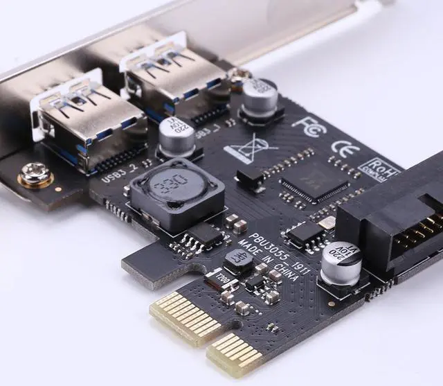 Alt view image 5 of 5 - 2 Port Usb 3.0 Pci-E Expansion Card External Usb3.0 Pcie Card Adapter With 2 Power Module Nec Chip For Desktop Pc Computer