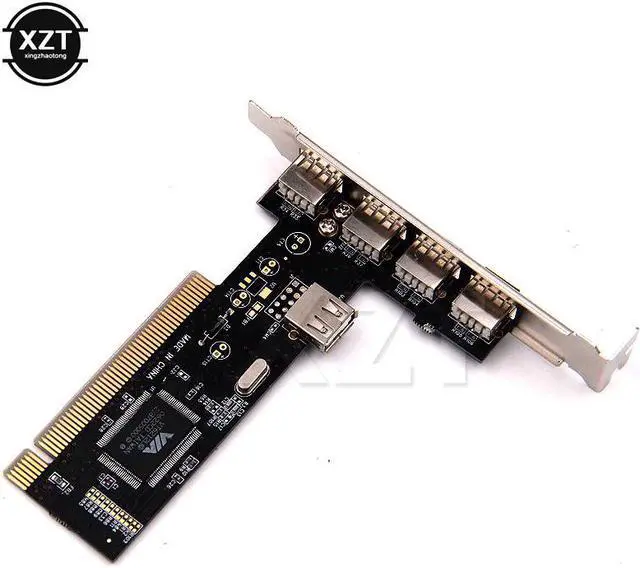 Alt view image 3 of 5 - PCI Controller Card Adapter USB 2.0 4 Port 480Mbps expansion card High Speed VIA HUB PCI Cards desktop Drive