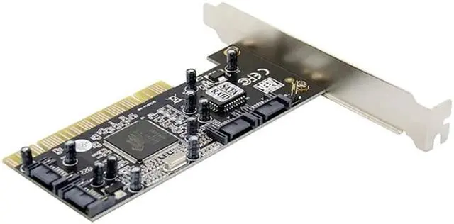 Alt view image 2 of 5 - Sil3114 SATA150 4-Channel to SATA RAID Array Card Sil3114 SATA Adapter Controller Chip Card for Computer