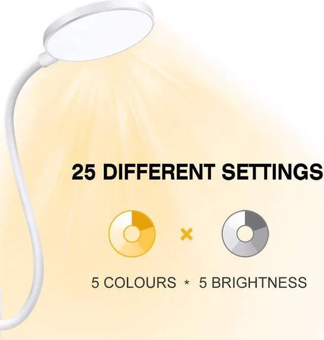 Alt view image 4 of 5 - 4W 36 LED Flexo Led Desk Lamp Touch USB Light Table Lamp 5 Level Dimmable Brightness&Color Eye Protection Reading Study Desk Lig