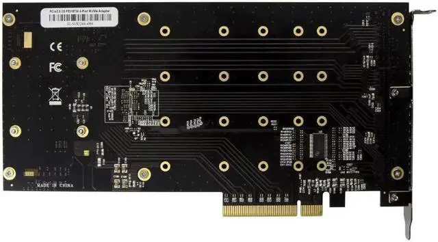 Alt view image 2 of 5 - 3.0 X4 PLX8724 to 4 Port M.2 NVMe SSD Adapter Expansion Card Quad Mkey Nvme to Pci-E Converter for PC 32G/bps win10 linux