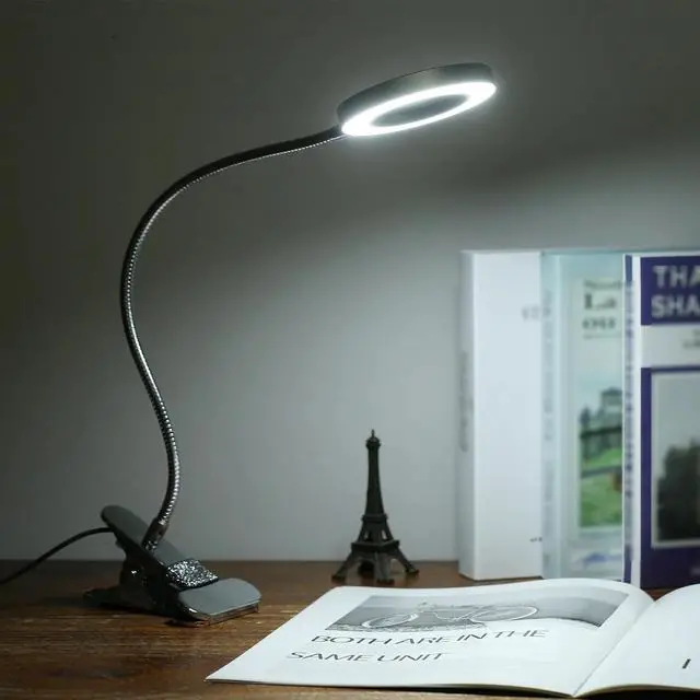 Alt view image 2 of 5 - USB Clip-on led Table Lamp Direct Charge Magnifying Glass Desk Lamp for Close Work Bright LED Light for Reading Tasks Crafts