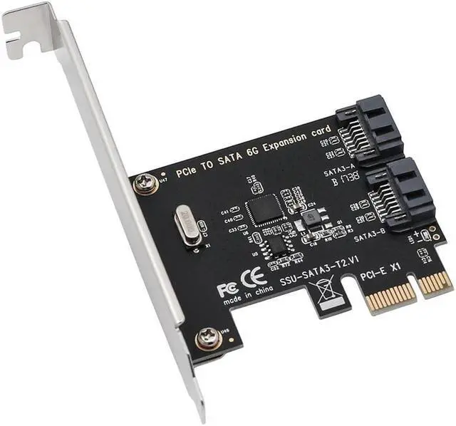 Alt view image 2 of 5 - Superspeed PCI-E 2.0 X1 To 2 Ports SATA III 6GB/s Internal Converter PCI Express Controller Adapter Card For SATA HDD SSD