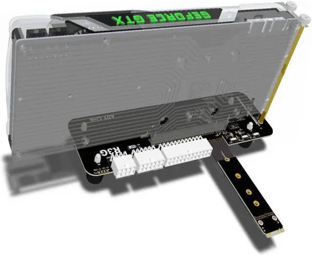 Alt view image 5 of 5 - R43SG Laptop graphics card external to M.2 nvme PCIe3.0 x4 docking station extension adapter riser eGPU For ITX STX NUC notebook