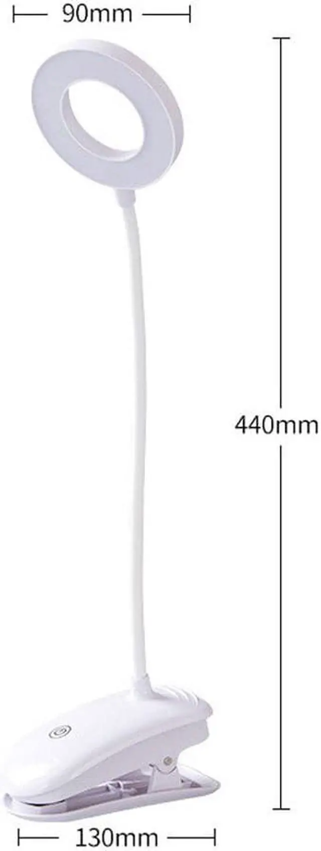 Alt view image 5 of 5 - LED Desk Lamp Touch Clip Study 3Modes Clip Lamp 7000K Eye Protection USB Light Dimmer Rechargeable Stepless Dimmable