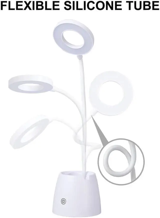 Alt view image 5 of 5 - Holder Circular Table Lamp USB Desk lamp Rechargeable Adjustment Table Reading Lamp with Phone Holder Children  Holder