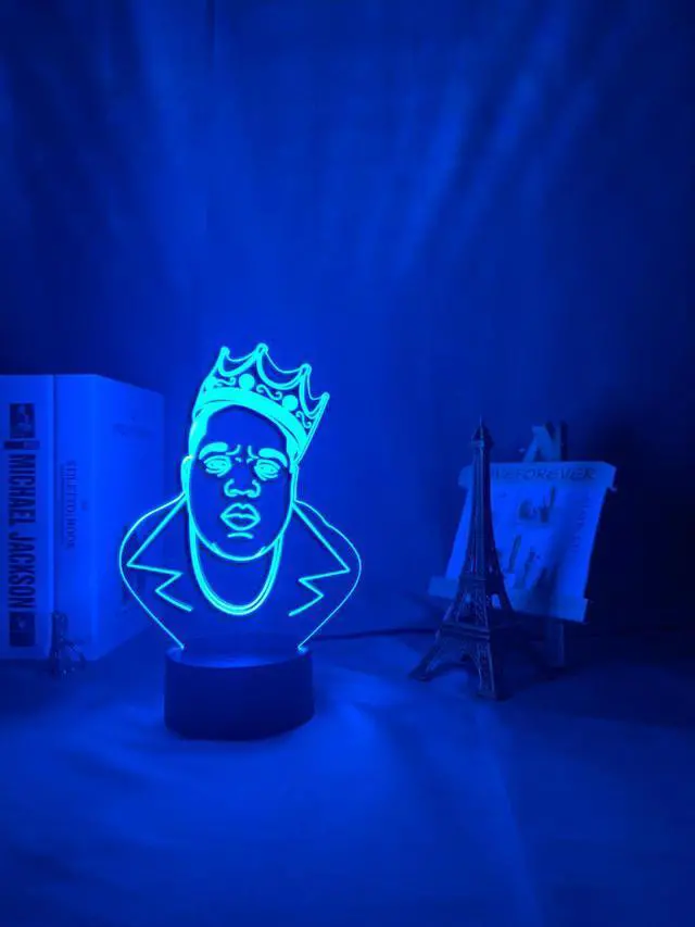 Alt view image 4 of 5 - Notorious B I G Acrylic 3D Lamp for Home Decoration Nightlight Dropshipping Fans Product Table Led Night Light Biggie Gift