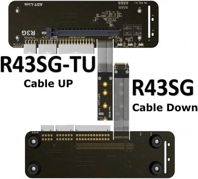 Alt view image 3 of 5 - R43SG Laptop graphics card external to M.2 nvme PCIe3.0 x4 docking station extension adapter riser eGPU For ITX STX NUC notebook