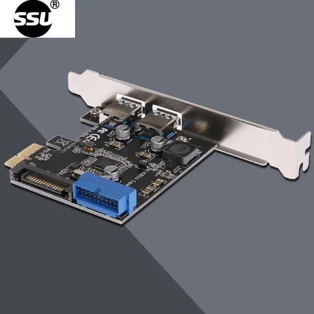 Alt view image 4 of 5 - SSU 2 Port USB 3.0 PCI-e x1 Expansion Card PCI Express Adapter for Desktop dropship