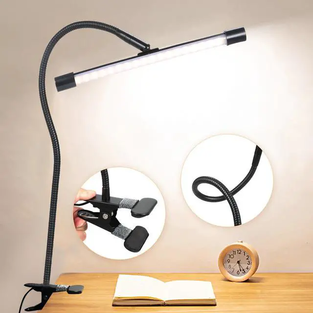 Main image of 8W LED Clip on Lamp, Desk Light with 3 Modes 2M Cable Dimmer 10 Levels Clamp Table Lights