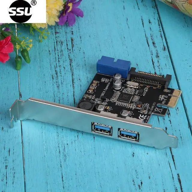 Alt view image 2 of 5 - SSU 2 Port USB 3.0 PCI-e x1 Expansion Card PCI Express Adapter for Desktop dropship