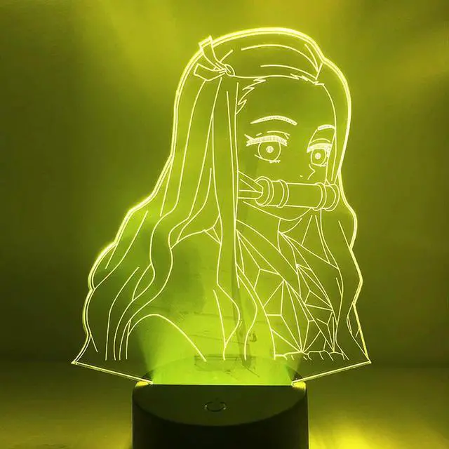 Alt view image 5 of 5 - Night Light Kimetsu No Yaiba Nezuko Kamado Figure for Bedroom Decor Nightlight Kids Child Table 3d Lamp Demon Slayer Gift