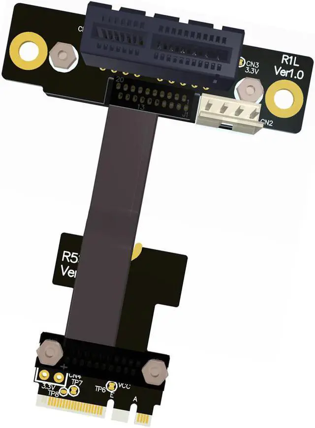 Alt view image 3 of 5 - WiFi A E Key A+E To PCI-e 4x x4 Riser Extender Adapter Card Ribbon Gen3.0 Cable AE Key A E For PCIE 3.0 x1 speed M2 Card