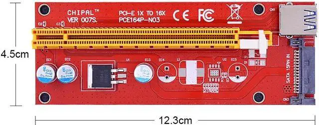 Alt view image 2 of 5 - 100cm 60cm VER007S PCI-E Riser Card PCI Express PCIE X1 to X16 Extender Adapter USB 3.0 Cable 15Pin SATA Power for BTC LT