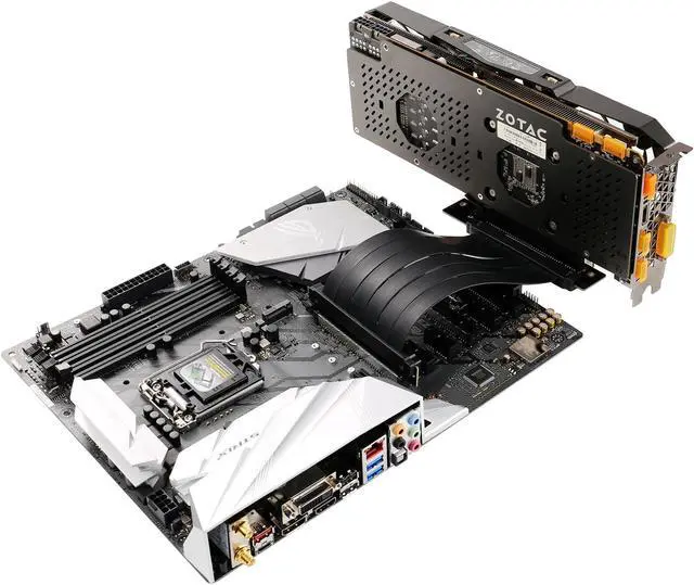 Alt view image 2 of 5 - Gaming Graphics Cards Cable PCIe 3.0 x16 Slot Graphics Video Card Extension Cable with Vertical Bracket for ATX PC-Case