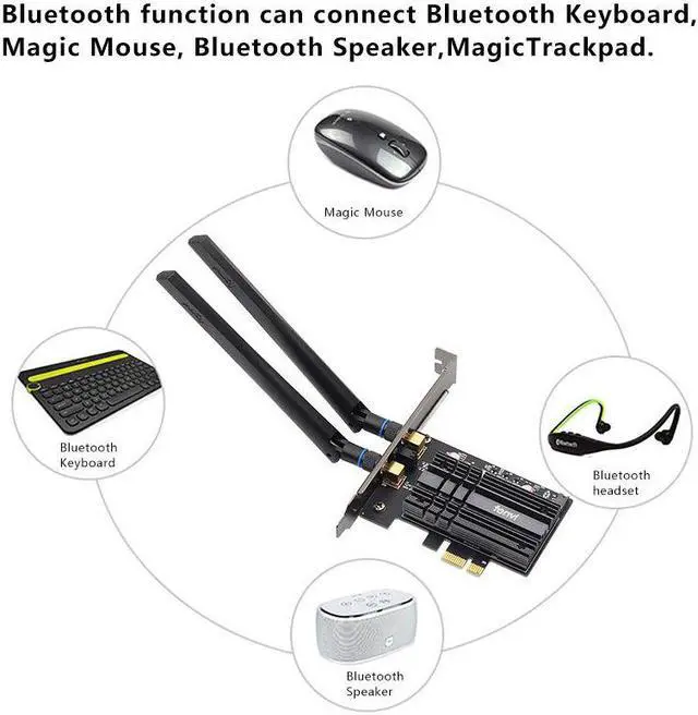 Alt view image 2 of 5 - 3000Mbps For  AX200 Dual band Bluetooth 5.1 WiFi 6 Wireless Network WiFi Card PCI-Express Adapter Desktop Card 2.4Ghz/5Ghz