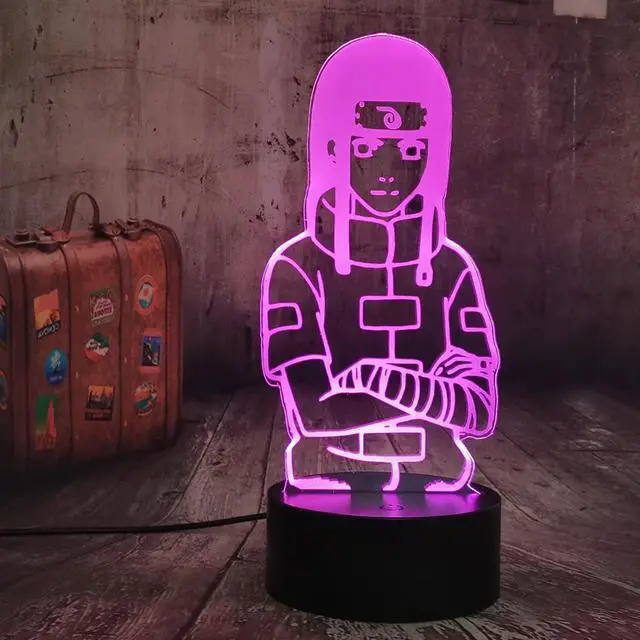 Alt view image 2 of 5 - Neji 3D Lamp Anime Naruto Sasuke LED Night Light Action Figure 7 Colors Touch Table Decoration Light Child Birthday lamp
