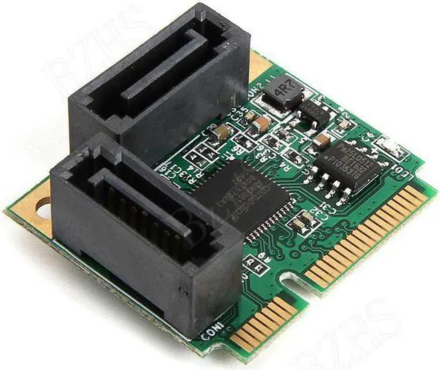 Main image of Mini PCI-Express to 2 Ports SATA 3.0 Single Chip Expansion Adapter Card Mini PCIe to dual SATA add on card