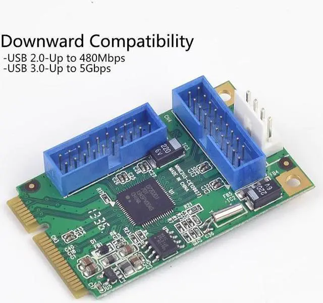 Alt view image 4 of 5 - PCI-e USB 3.0 Adapter 4 ports  PCI e to USB 3.0 adapter Expansion Card USB3.0  PCI e converter With Cable