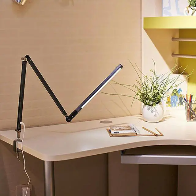 Alt view image 5 of 5 - LED Desk Lamp Architect Task Lamp Metal Swing Arm Dimmable Table Lamp with Clamp Highly Adjustable Workbench Light