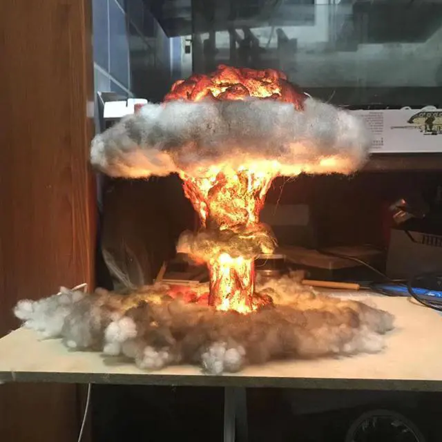 Alt view image 7 of 7 - LED Mushroom Cloud Lamp 5W PVC Volcano Eruption Table Decoration Light Nuclear Explosion Night Light AC 100-265V