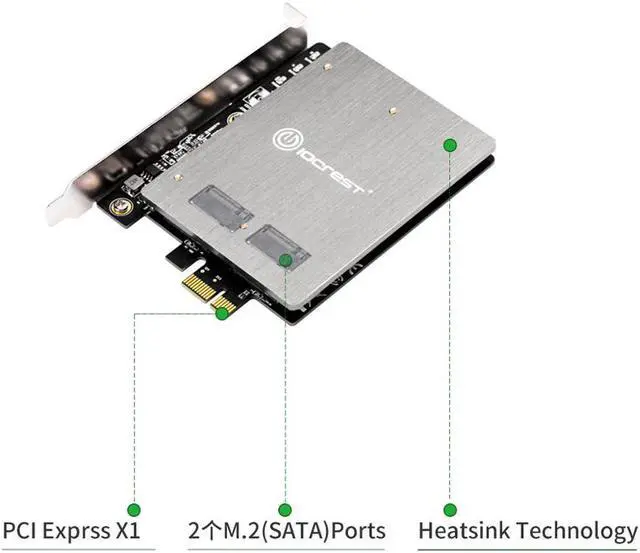 Alt view image 3 of 5 - express 3.0 Dual M.2 SATA SSD Card e3.0 to 2x NGFF B + M Key Slot Adapter -e to BKEY Jmb582