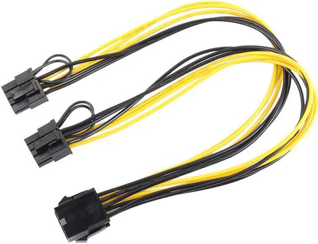 Alt view image 2 of 5 - 8 Pin Female to Dual 2x 8 Pin (6+2) Female PCI Express Power Adapter Cable for Graphics Video Card 30cm