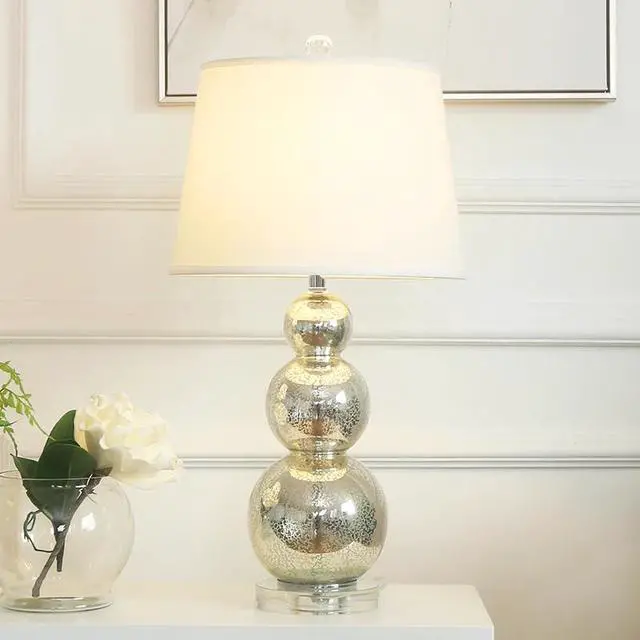 Alt view image 5 of 5 - Art Decor Stacked Crystal Ball Table Lamps For Bedroom Bedside Lamp Cracked Texture Glass Desk Lights abajur para quarto