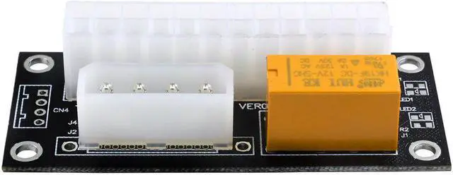 Alt view image 2 of 6 - TISHRIC Black Dual PSU Power Supply Sync Adapter Add2psu ATX 24Pin To 4pin Molex Synchronous Connector Riser Cable Miner Mining