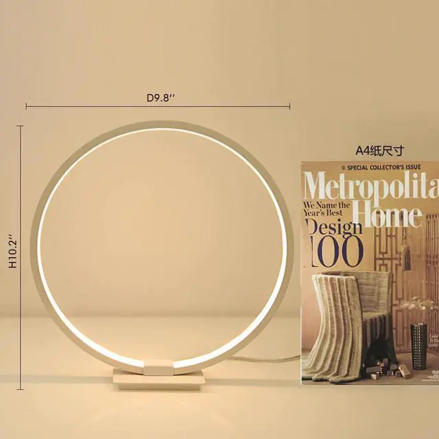Alt view image 3 of 5 - desk Lamp round Modern LED Table Lamp stepless diming reading lamp Acrylic circle night light Minimalist study desk light