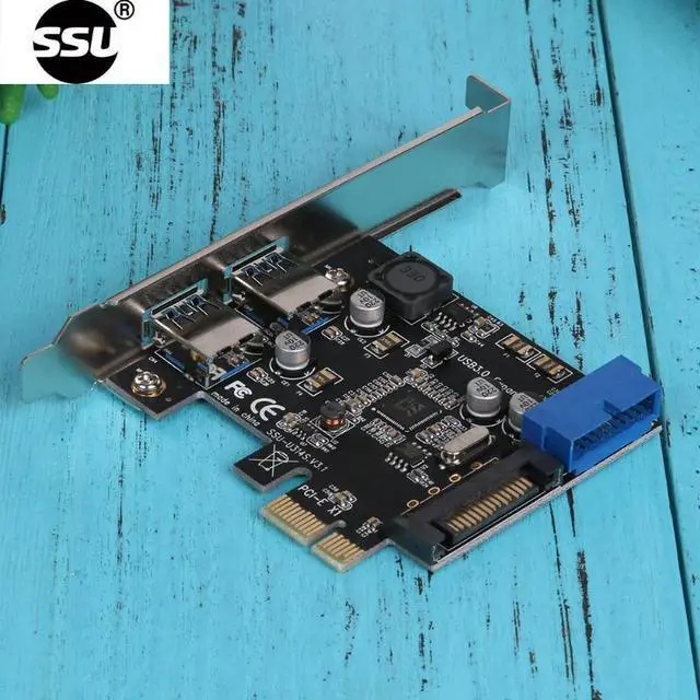 Alt view image 3 of 5 - SSU 2 Port USB 3.0 PCI-e x1 Expansion Card PCI Express Adapter for Desktop dropship