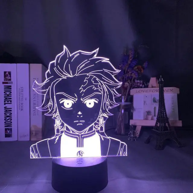 Alt view image 2 of 5 - No Yaiba Tanjiro Kamado Figure Led Night Light for Kids Bedroom Decor Nightlight Child Desk 3d Lamp Demon Slayer Gift