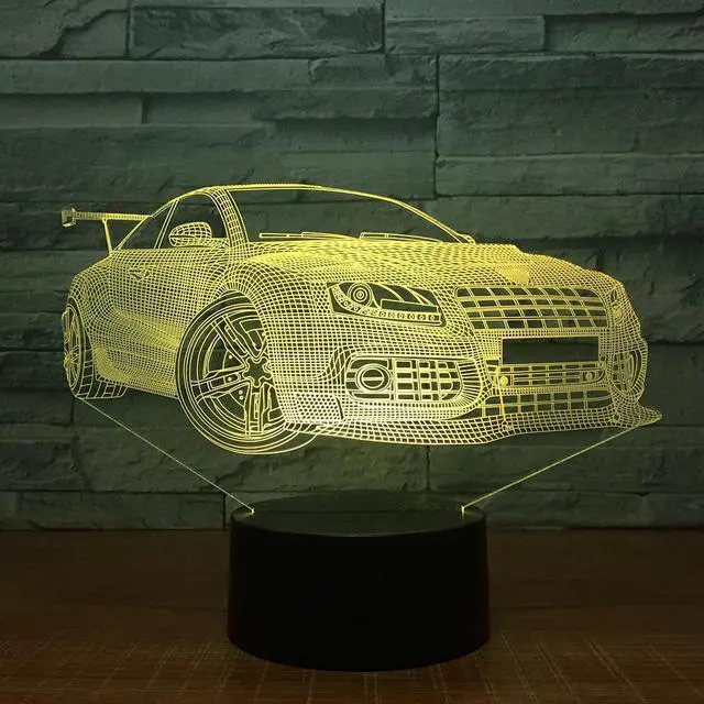 Main image of Super Car Touch Table Lamp 7 Colors Changing Desk Lamp 3D Lamp Novelty Led Night Lights For Local Shop Retail or Drop Shipping