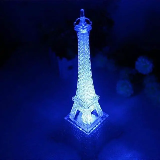 Alt view image 3 of 5 - Acrylic Eiffel Tower Flashing Lamp LED Mini LED Night Light Lamp  Night Light Atmosphere Nightlight Desk Lamp